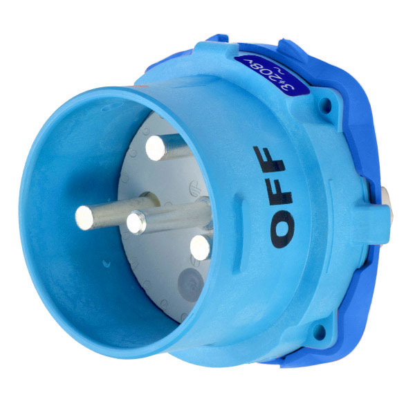33-98163 - DS100 INLET POLY BLUE SIZE 5 TYPE 4X 3P+G 100A 208 VAC 60 Hz NO AUX